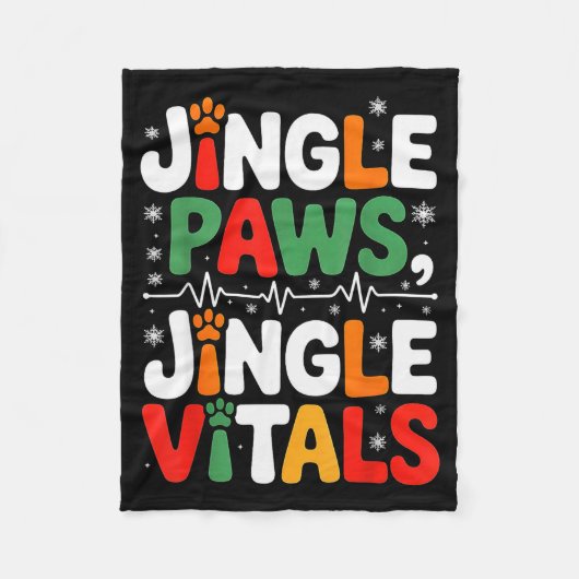 Jingle Paws Jingle Vitals Funny Vet Nurse Xmas  Fleece Deken (Voorkant)
