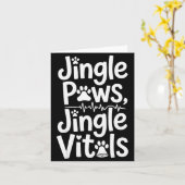 Jingle Paws Jingle Vitals Funny Vet Nurse Xmas  Kaart (Gele Bloem)