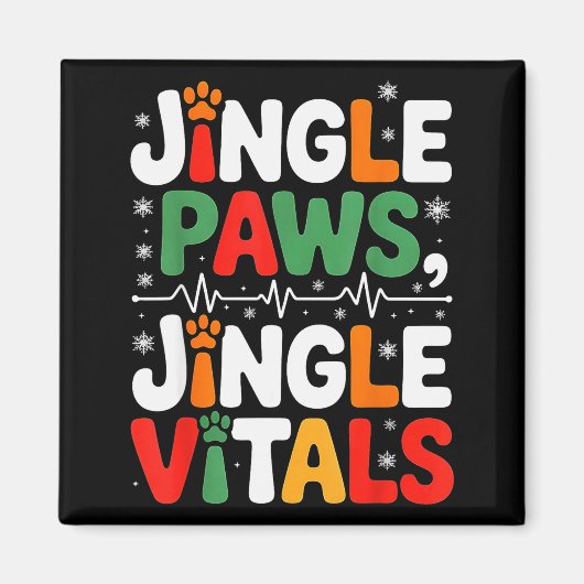 Jingle Paws Jingle Vitals Funny Vet Nurse Xmas  Magneet (Voorkant)
