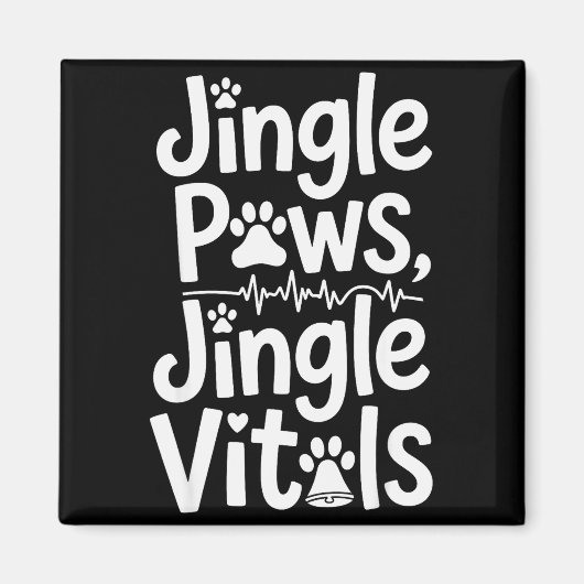Jingle Paws Jingle Vitals Funny Vet Nurse Xmas  Magneet (Voorkant)