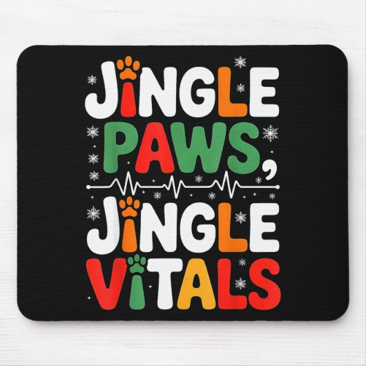 Jingle Paws Jingle Vitals Funny Vet Nurse Xmas Muismat (Voorkant)