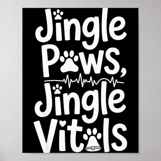 Jingle Paws Jingle Vitals Funny Vet Nurse Xmas Poster (Voorkant)