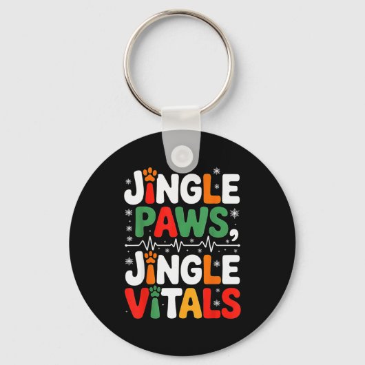 Jingle Paws Jingle Vitals Funny Vet Nurse Xmas  Sleutelhanger (Voorkant)