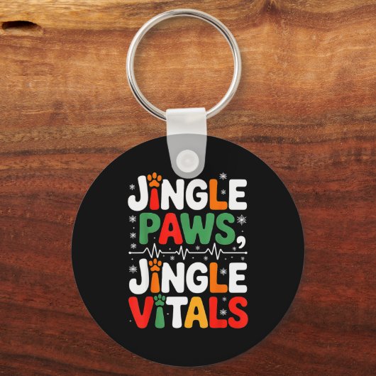 Jingle Paws Jingle Vitals Funny Vet Nurse Xmas  Sleutelhanger (Voorkant)