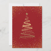 Jingle Red Gold-feestdag Kaart (Achterkant)