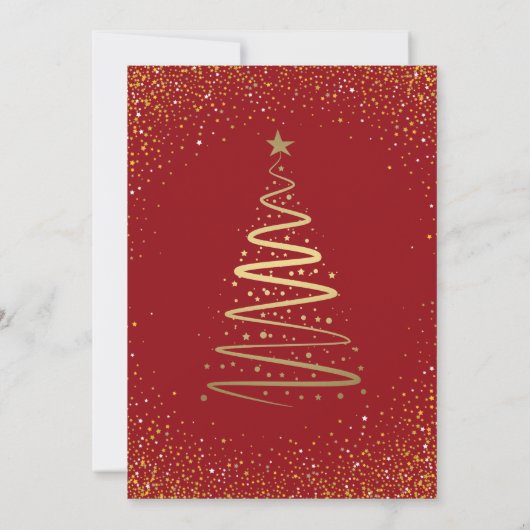 Jingle Red Gold-feestdag Kaart (Achterkant)