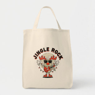 Jingle Rock Cool Reindeer met gitaar en zonnebril Tote Bag