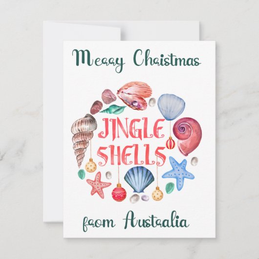 Jingle Shells Australian Holiday-kerstkaart Feestdagenkaart (Voorkant)