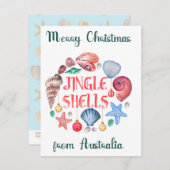 Jingle Shells Australian Holiday-kerstkaart Feestdagenkaart (Voorkant / Achterkant)