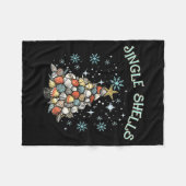 Jingle Shells Christmas Tree Snowflakes Celebratio Fleece Deken (Voorkant (Horizontaal))