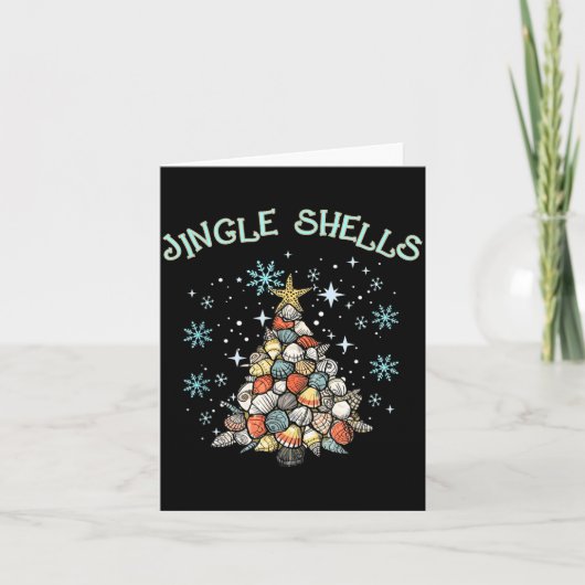 Jingle Shells Christmas Tree Snowflakes Celebratio Kaart (Voorkant)