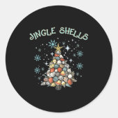 Jingle Shells Christmas Tree Snowflakes Celebratio Ronde Sticker (Voorkant)