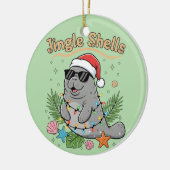 Jingle Shells Tropical Santa Manatee Christmas Keramisch Ornament (Links)