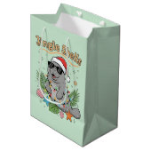 Jingle Shells Tropical Santa Manatee Christmas Medium Cadeauzakje (Voorkant Gekanteld)