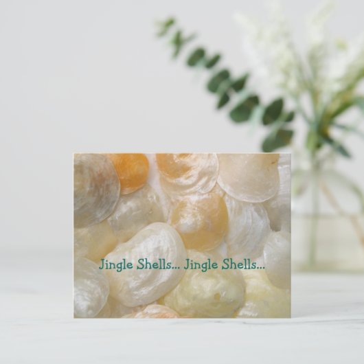 Jingle Shells Tropisch kerstsongbericht Briefkaart (Staand voorkant)