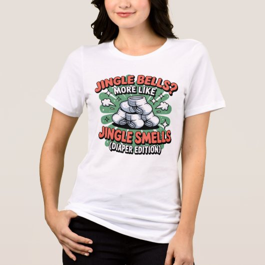 Jingle Smells Modern Funny Mom Tee Tri-Blend Shirt (Voorkant)