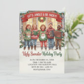 Jingle & Tacky Ugly Sweater Holiday Caroler  Kaart (Staand voorkant)