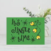 Jingle Time Custom Holiday Uitnodiging (Staand voorkant)