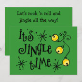 Jingle Time Custom Holiday Uitnodiging (Voorkant / Achterkant)