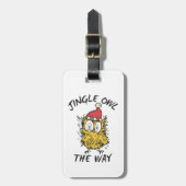 Jingle Uil de manier Grappige Santa Uil Bagagelabel (Voorkant verticaal)