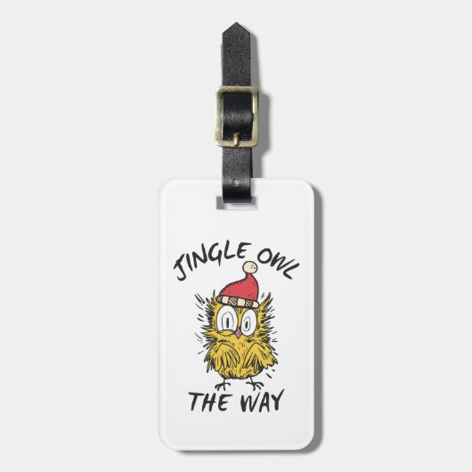 Jingle Uil de manier Grappige Santa Uil Bagagelabel (Voorkant verticaal)