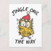 Jingle Uil de manier Grappige Santa Uil Briefkaart (Voorkant)