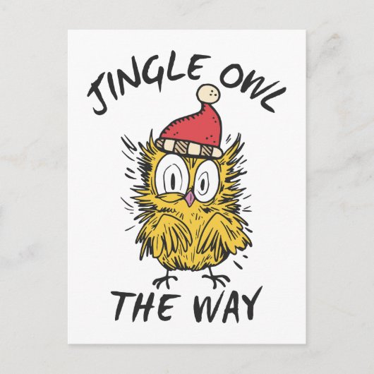 Jingle Uil de manier Grappige Santa Uil Briefkaart (Voorkant)