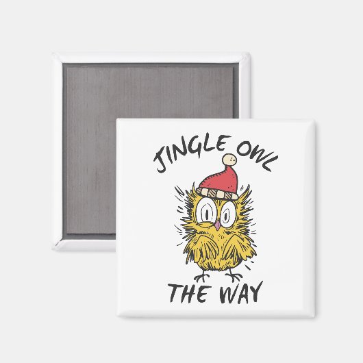 Jingle Uil de manier Grappige Santa Uil Magneet (Voorkant / Achterkant)