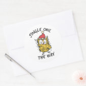 Jingle Uil de manier Grappige Santa Uil Ronde Sticker (Envelop)