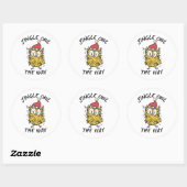 Jingle Uil de manier Grappige Santa Uil Ronde Sticker (Vel)