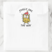 Jingle Uil de manier Grappige Santa Uil Ronde Sticker (Tas)
