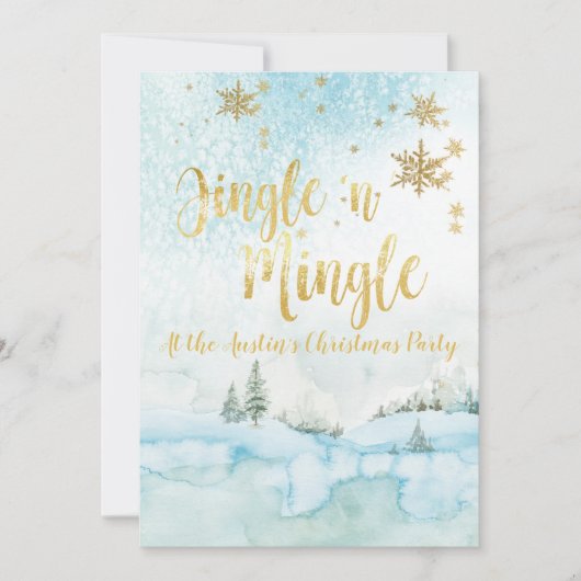 Jingle'n MIngle Winter Scene Party nodigt uit Kaart (Voorkant)