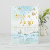 Jingle'n MIngle Winter Scene Party nodigt uit Kaart (Staand voorkant)