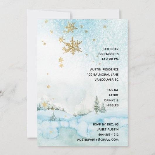 Jingle'n MIngle Winter Scene Party nodigt uit Kaart (Achterkant)