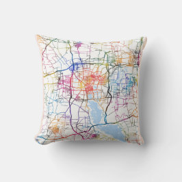 Jining China City Map Kussen