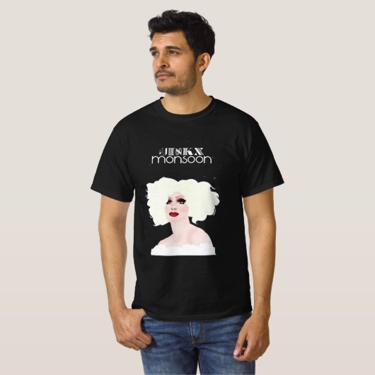Jinkx-moesson zwart-wit t-shirt (Voorkant volledig)
