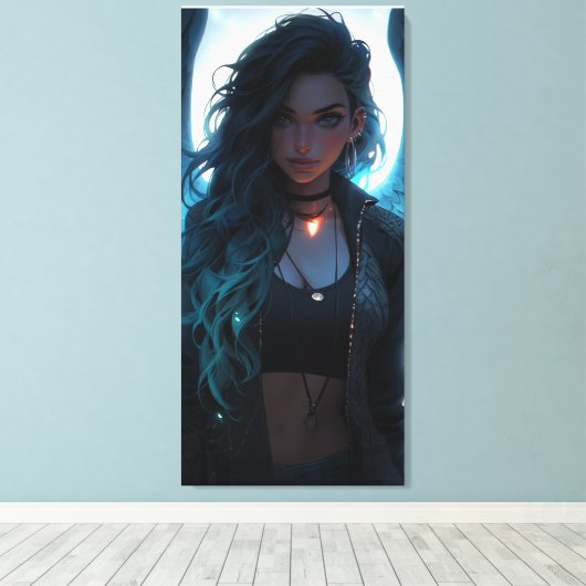Jinx als een engel canvas afdruk (Insitu (Houten vloer))