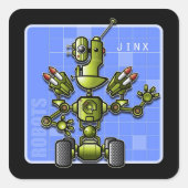 Jinx the Robot Vierkante Sticker (Voorkant)