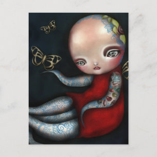 Jinxi Octopus Tattoo Girl Briefkaart