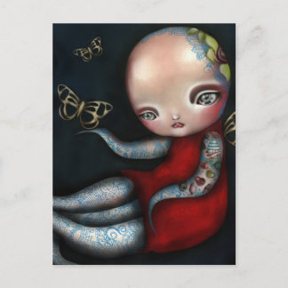 Jinxi Octopus Tattoo Girl Briefkaart