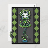Jinxy Harlequin Pixie Stick Jester Fae Briefkaart (Voorkant / Achterkant)