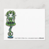 Jinxy Harlequin Pixie Stick Jester Fae Briefkaart (Achterkant)