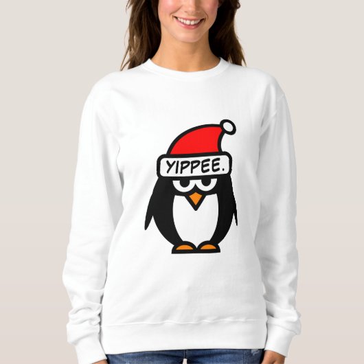 Jippie grappige sarcastische Kerstman pinguïn Kers Trui (Voorkant)