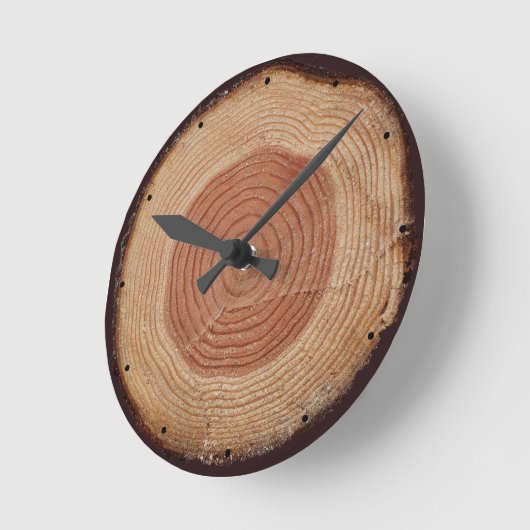 Jitaku Tree Rings Clock Ronde Klok (Hoek)