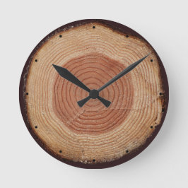 Jitaku Tree Rings Clock Ronde Klok