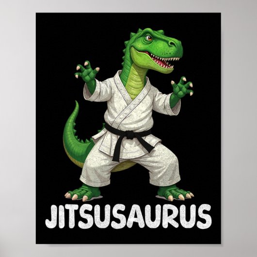Jitsusaurus Dinosaur Karate Martial Arts Plezier F Poster (Voorkant)