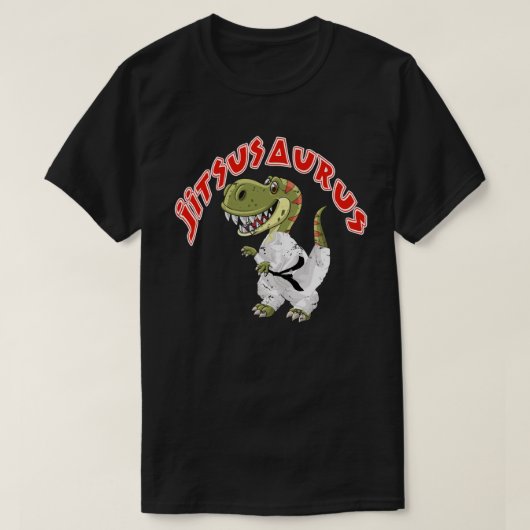 Jitsusaurus Funny Jiu Jitsu Trex Black Belt T-shirt (Design voorkant)