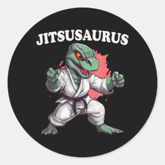 Jitsusaurus Grappig Jiu Jitsu Trex MMA Braziliaans Ronde Sticker