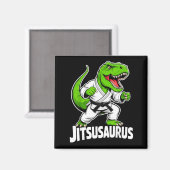 Jitsusaurus Grappige Dinosaurus Groene T-rex Brazi Magneet (Voorkant / Achterkant)