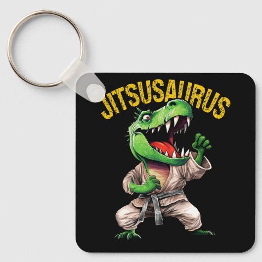 Jitsusaurus Martial Art Braziliaanse Jiu Jitsu Tre Sleutelhanger (Voorkant)
